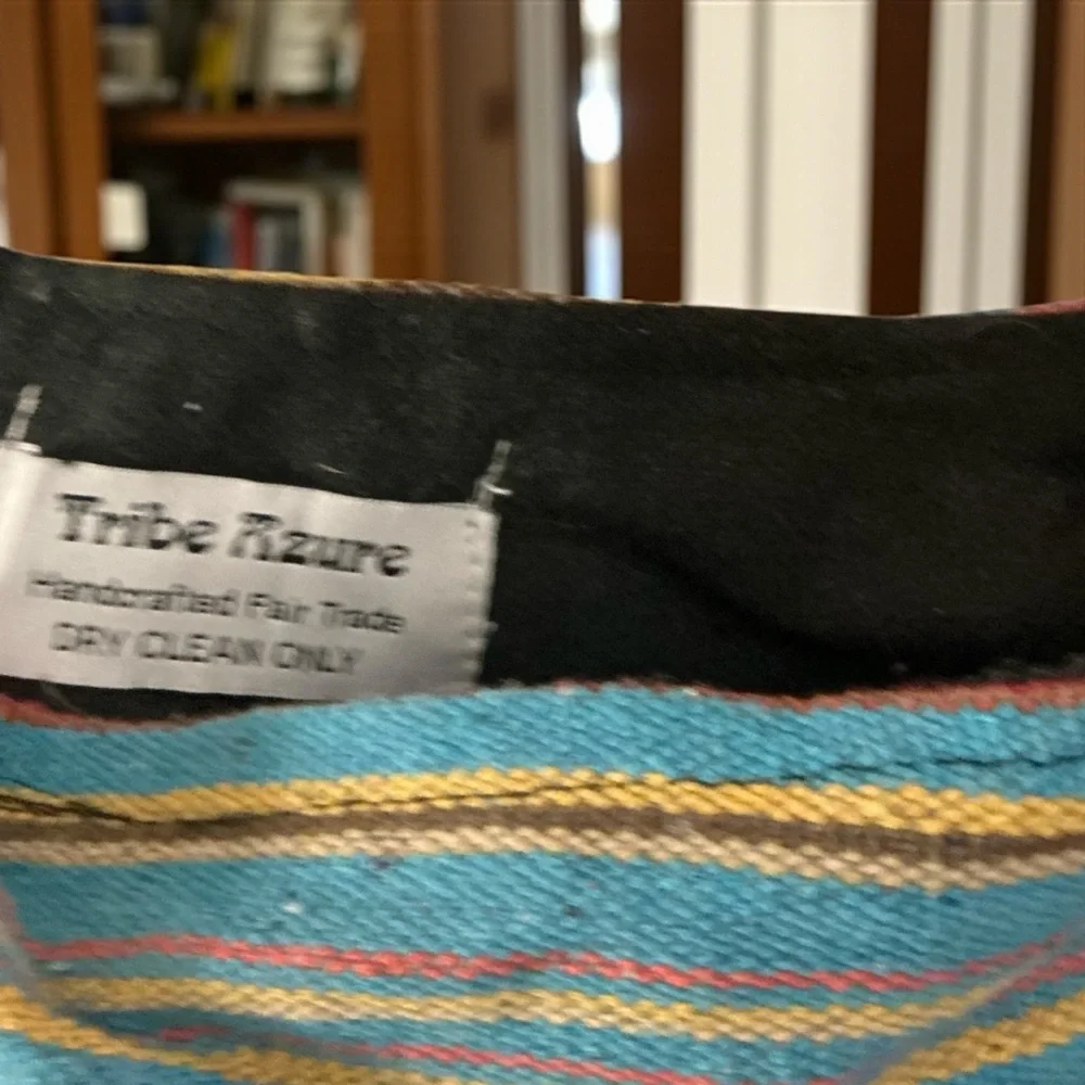 Tribe Azure Blue and yellow Women's Hobo Bag large purse
